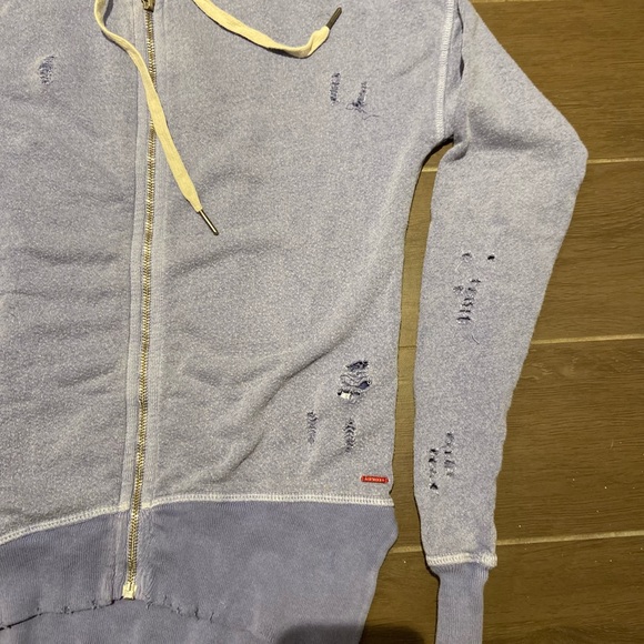 N:PHILANTHROPY ZIP UP DISTRESSED HOODIE - Picture 2 of 2